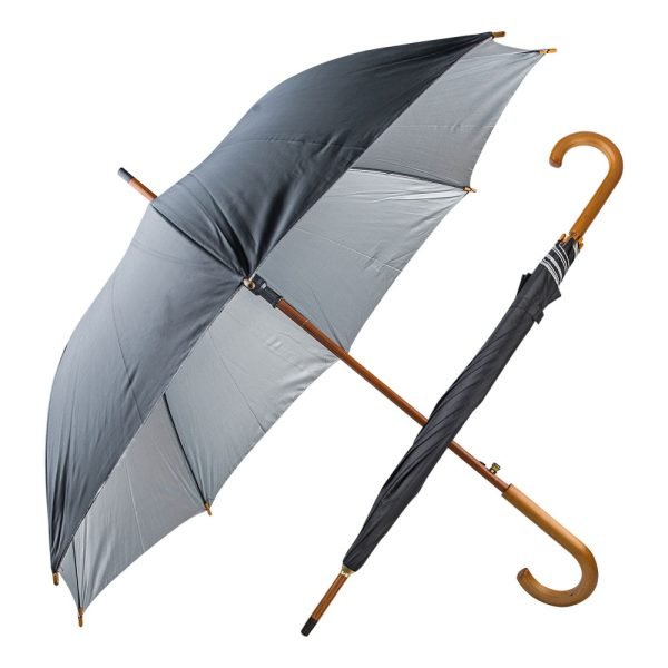 Mangostan Siyah Ahşap Saplı Şemsiye 489701