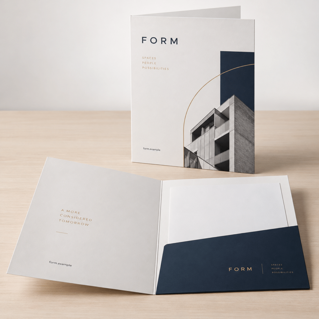 Dosyalar üzerinde temsili FORM logosuyla baskı örneği