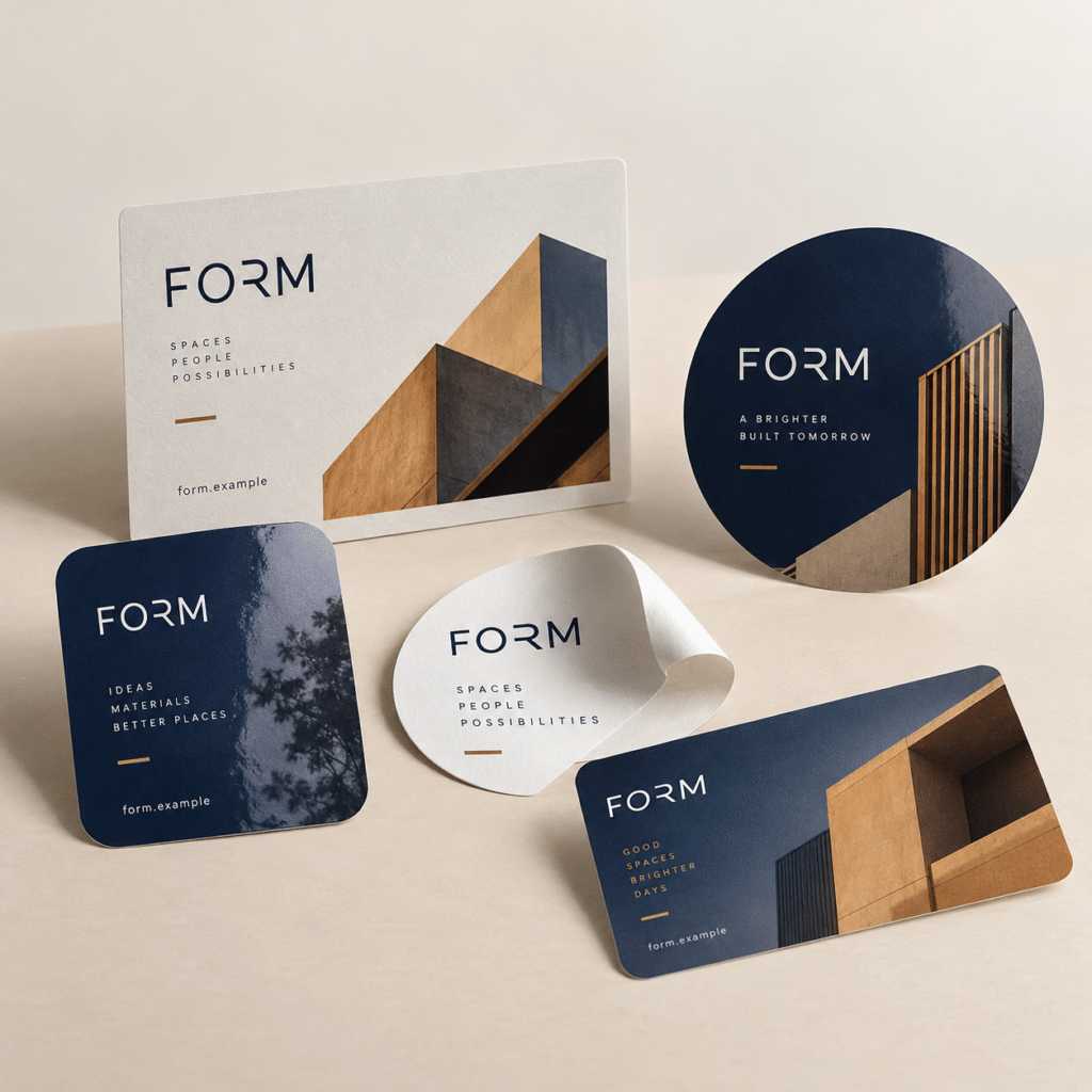 Etiket üzerinde temsili FORM logosuyla baskı örneği