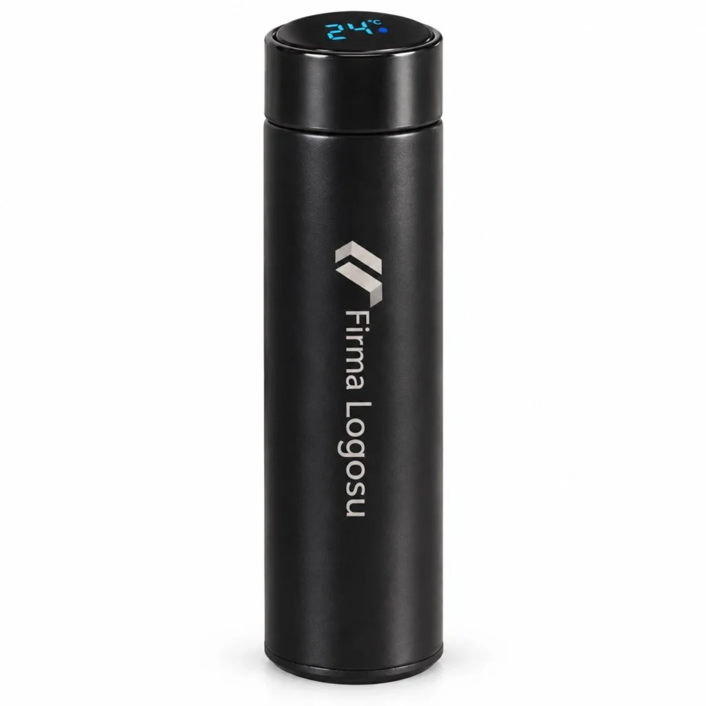 Lazer Logo Baskılı Dereceli Çelik Termos 500 ml — 10, 20 veya 50 Adet — örnek logo uygulaması, resmi tedarikçi ürün görseli